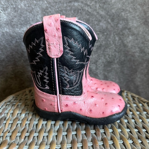 Old West Other - Old West Brand Pink and Black Kids' Cowboy Boots, Leather